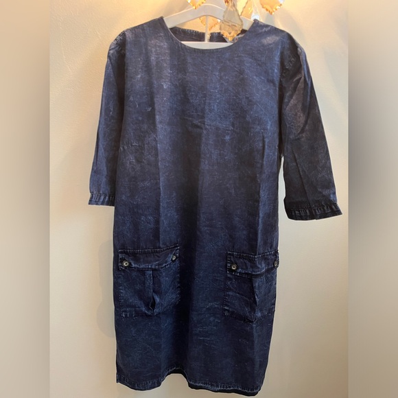 Hard Tail Dresses & Skirts - Hard Tail  Blue Denim Midi Dress With 2 Pocket in Front Look Size L, NWOT